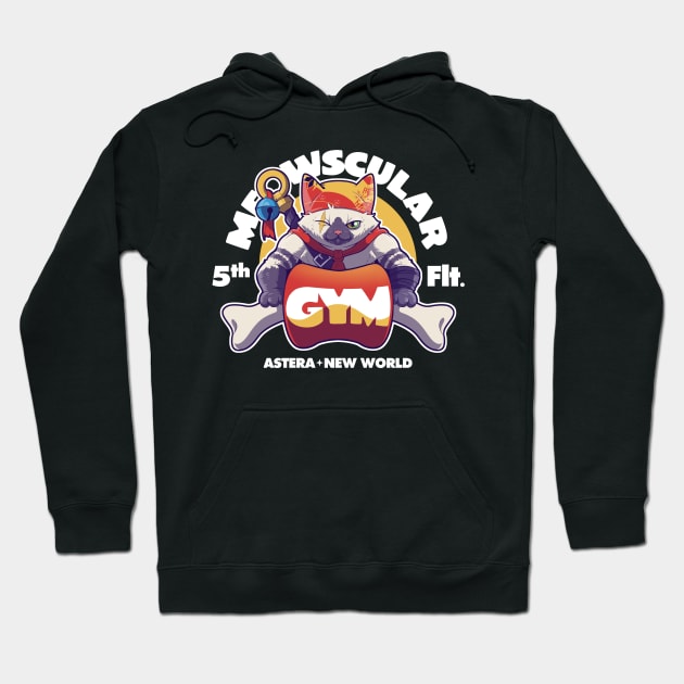 Meowscular Gym Hoodie by KindaCreative